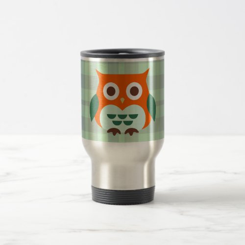 Cute Orange Owl Travel Mug