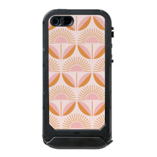 Cute,orange,peach,retro,floral pattern,vintage,chi waterproof case for iPhone SE/5/5s