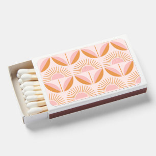 Cute,orange,peach,retro,floral pattern,vintage,chi matchboxes
