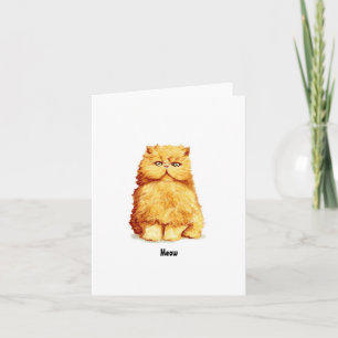 Cute Orange Persian Cat Card