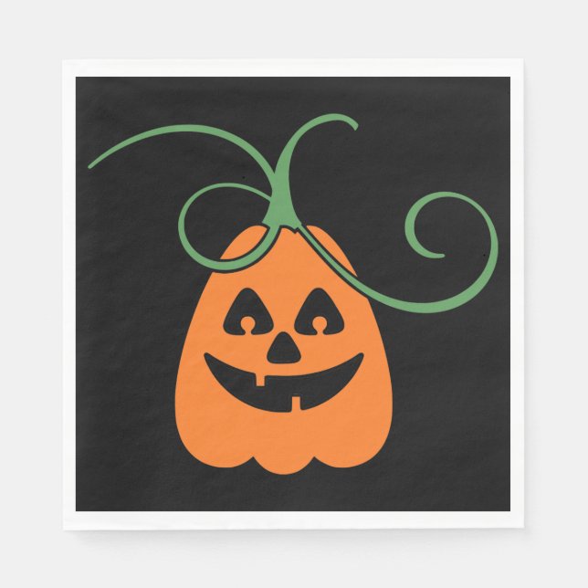 Cute Orange Pumpkin, Halloween Napkins (Front)