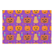 Cute Orange Purple Green Fun Halloween Pattern