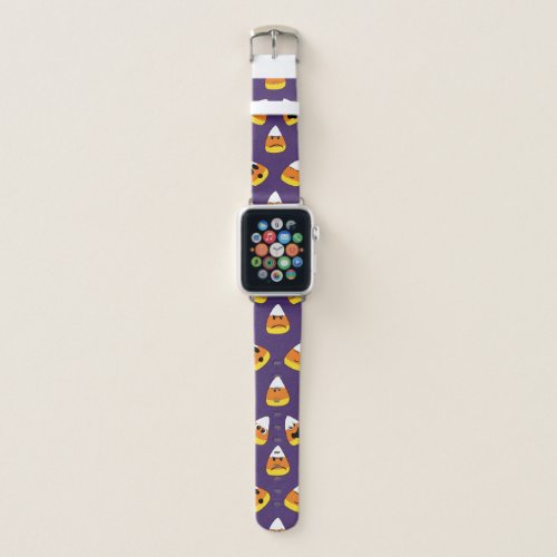 Cute Orange Purple Halloween Emoji Candy Corn Apple Watch Band