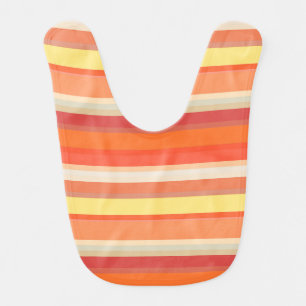 Cute orange red stripes baby bib