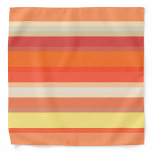 Cute orange red stripes bandana