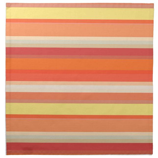 Cute orange red stripes  cloth napkin (Front)