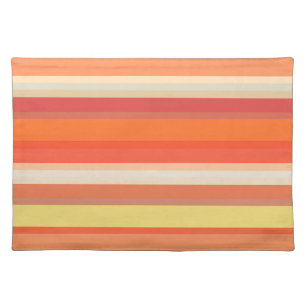 Cute orange red stripes cloth placemat