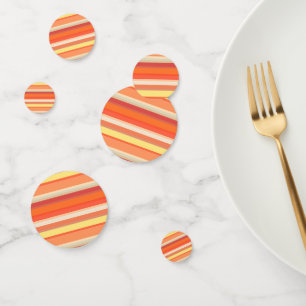 Cute orange red stripes confetti