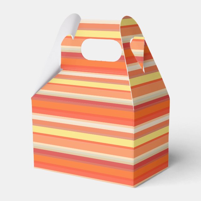 Cute orange red stripes  favor boxes (Front Side)