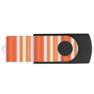 Cute orange red stripes  flash drive