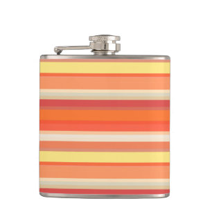 Cute orange red stripes flask