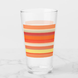 Cute orange red stripes glass