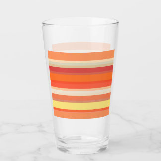 Cute orange red stripes glass