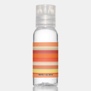 Cute orange red stripes hand sanitizer