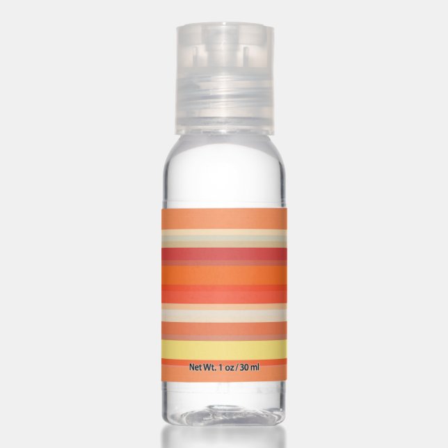 Cute orange red stripes  hand sanitizer (Front)