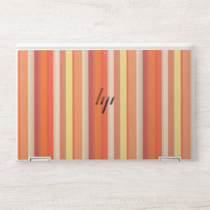 Cute orange red stripes HP laptop skin