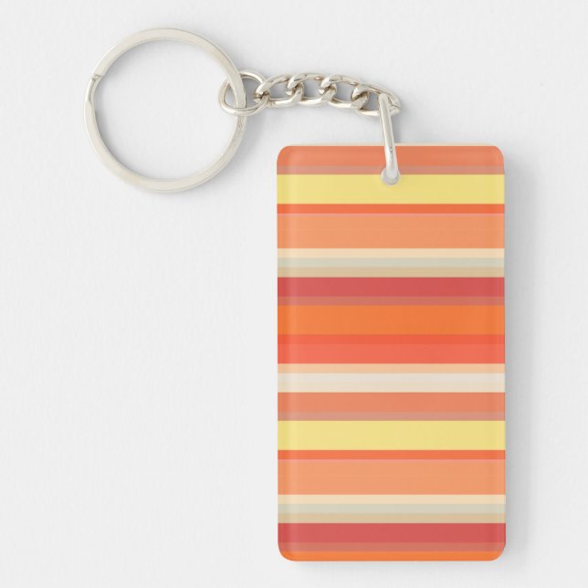 Cute orange red stripes  keychain (Front)