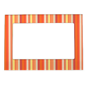 Cute orange red stripes  magnetic frame