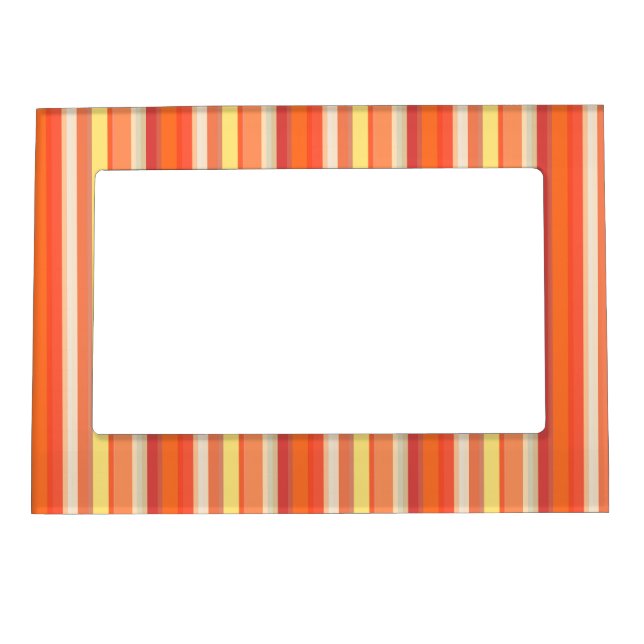 Cute orange red stripes  magnetic frame (Front)