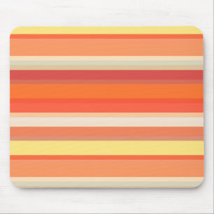 Cute orange red stripes mouse pad