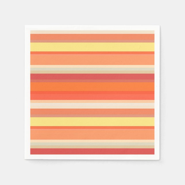 Cute orange red stripes  napkins (Front)