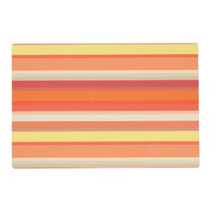 Cute orange red stripes  placemat