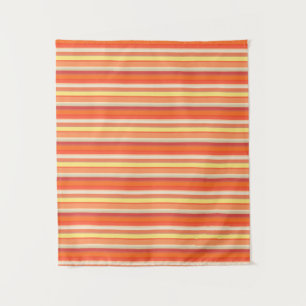 Cute orange red stripes tapestry