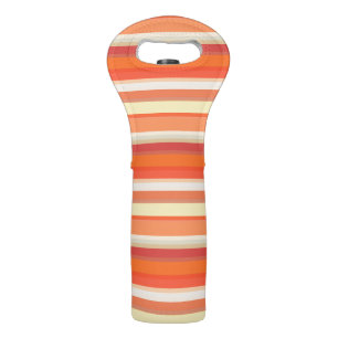 Cute orange red stripes wine bag