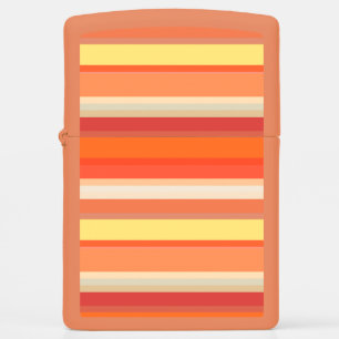 Cute orange red stripes  zippo lighter