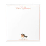 Cute Orange Robin - Simple Elegant  Notepad