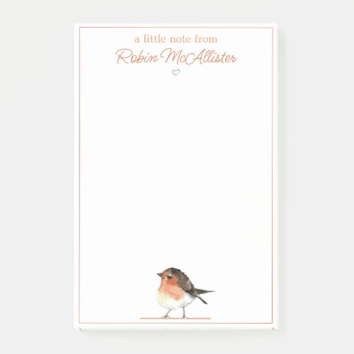 Cute Orange Robin _ Simple Elegant  Post_it Notes