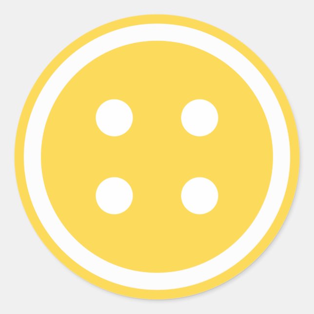 Cute Orange Sewing Button Classic Round Sticker (Front)