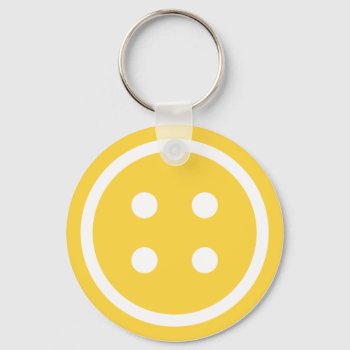 Cute Orange Sewing Button Keychain by imaginarystory at Zazzle