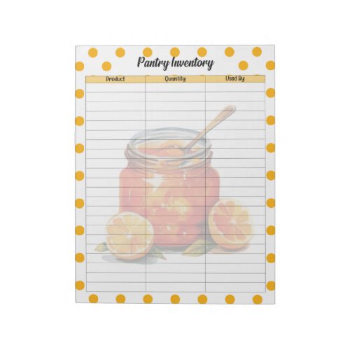 Cute Orange Sherbet Pantry Inventory List Notepad