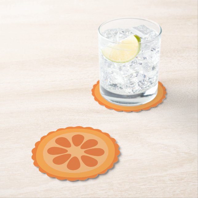 Cute Orange Slice Paper Coaster (Insitu)