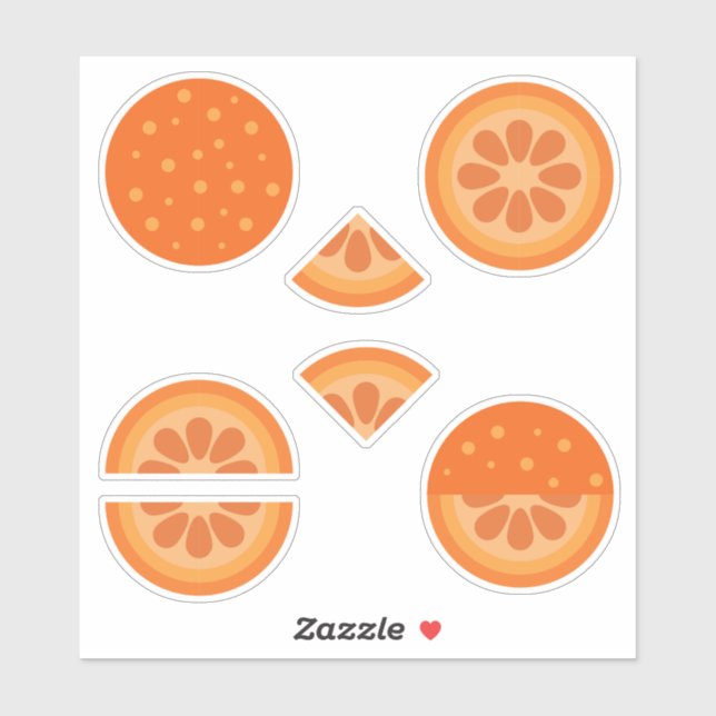 Cute Orange Slices Sticker (Sheet)