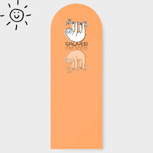 Cute Orange Sloth Reflection Doodle Custom Name Bookmarks