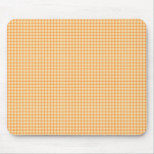 Cute orange small grid pattern on beige mouse pad