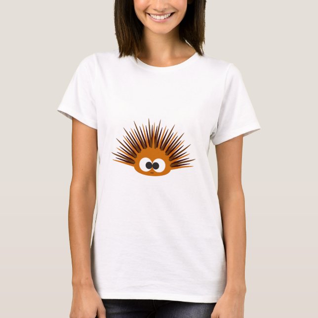 Cute Orange Spiny Sea Urchin T-Shirt (Front)