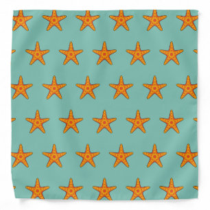 Cute Orange Starfish Cartoon Bandana