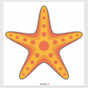 Cute Orange Starfish Cartoon Sticker
