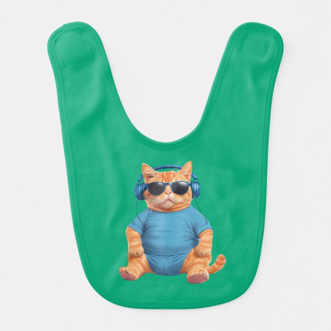 Cute Orange Tabby Cat Baby Bib (Front)