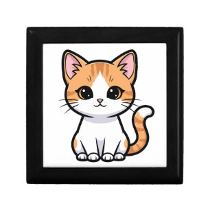 Cute Orange Tabby Cat Gift Box