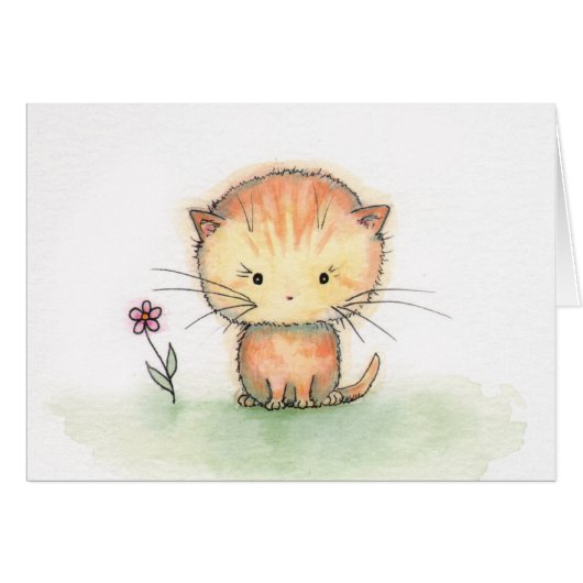 Cute Orange Tabby Cat Kitten Card (Front Horizontal)