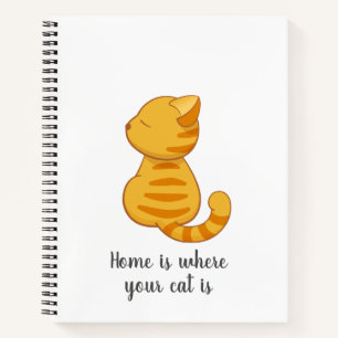 Cute Orange Tabby Cat Quote Notebook