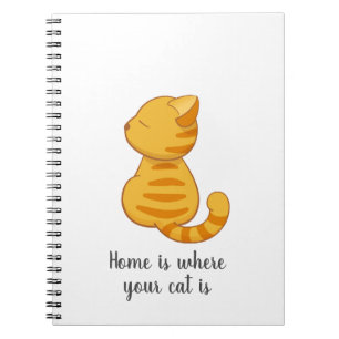 Cute Orange Tabby Cat Quote Notebook