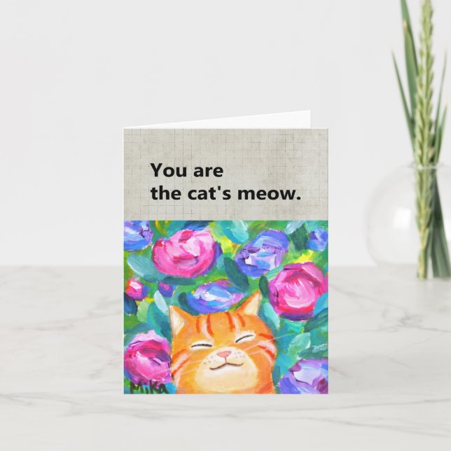 Cute Orange Tabby Cat You are Cat's Meow Love Card (Front)