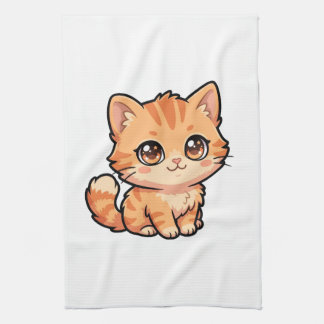 Cute Orange Tabby Kitten Kitchen Towel