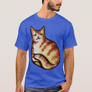 Cute Orange Tabby Kitty Cat Art Fun cat mom T-Shirt
