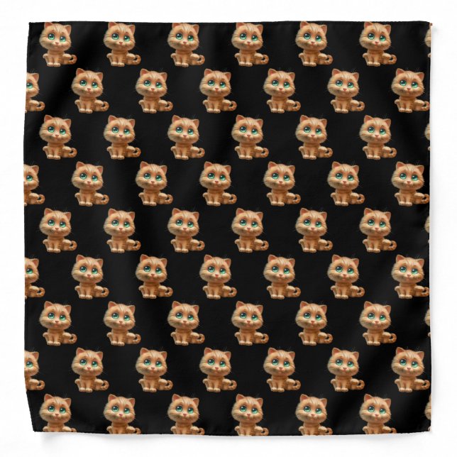 Cute Orange Tabby Kitty Cat Bandana (Front)
